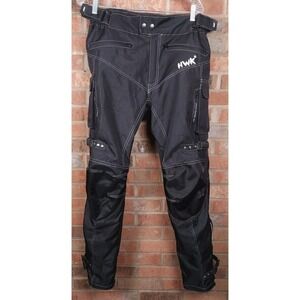 HWK Motorsports Mens M Motorcycle Riding Pants Black 32 x 32 Armor Gear